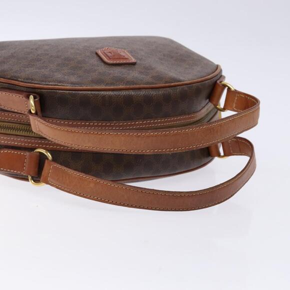 CELINE Macadam Canvas Hand Bag Pvc Leather Brown Gold - Picture 7 of 12